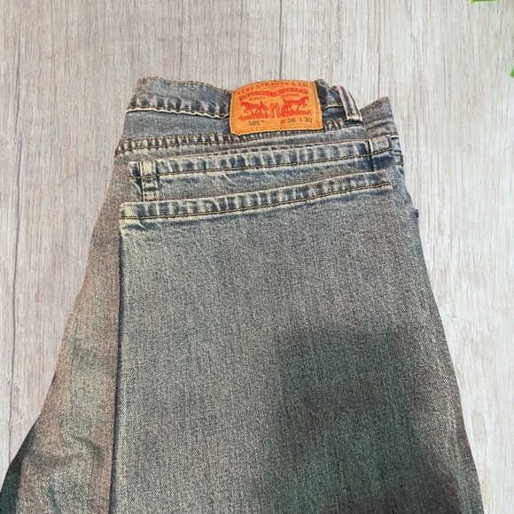 Mens LEVI STRAUSS & Co. 505 Denim Jeans 36/30 Blue EUC - Picture 6 of 8
